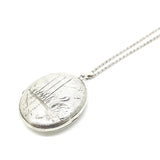 Vintage 1976 Oval Swan Silver Locket Necklace