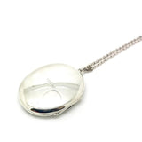 Vintage 1976 Oval Swan Silver Locket Necklace