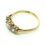 Vintage 1977 Three Stone 9ct Gold Ring (Size: M)