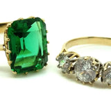 Vintage 1977 Three Stone 9ct Gold Ring (Size: M)