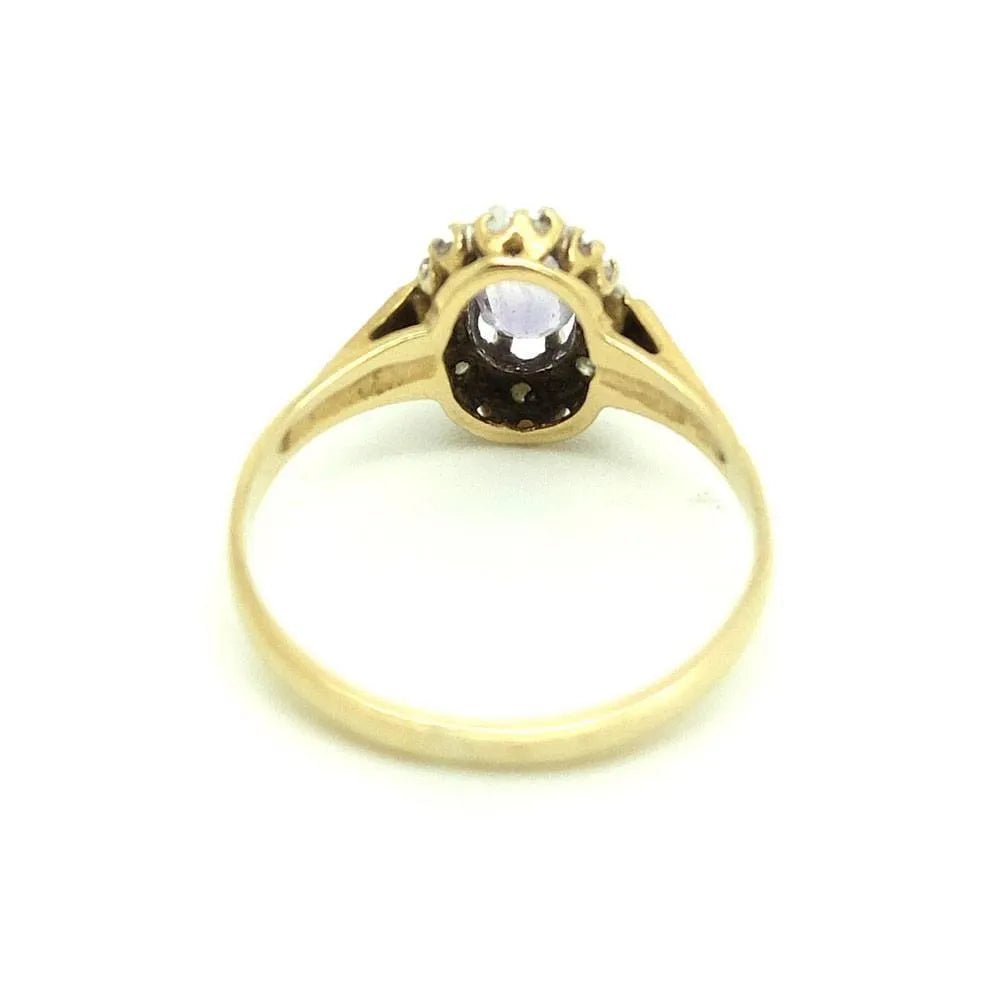 Vintage 1980s Amethyst & Diamond 9ct Gold Ring, view 2