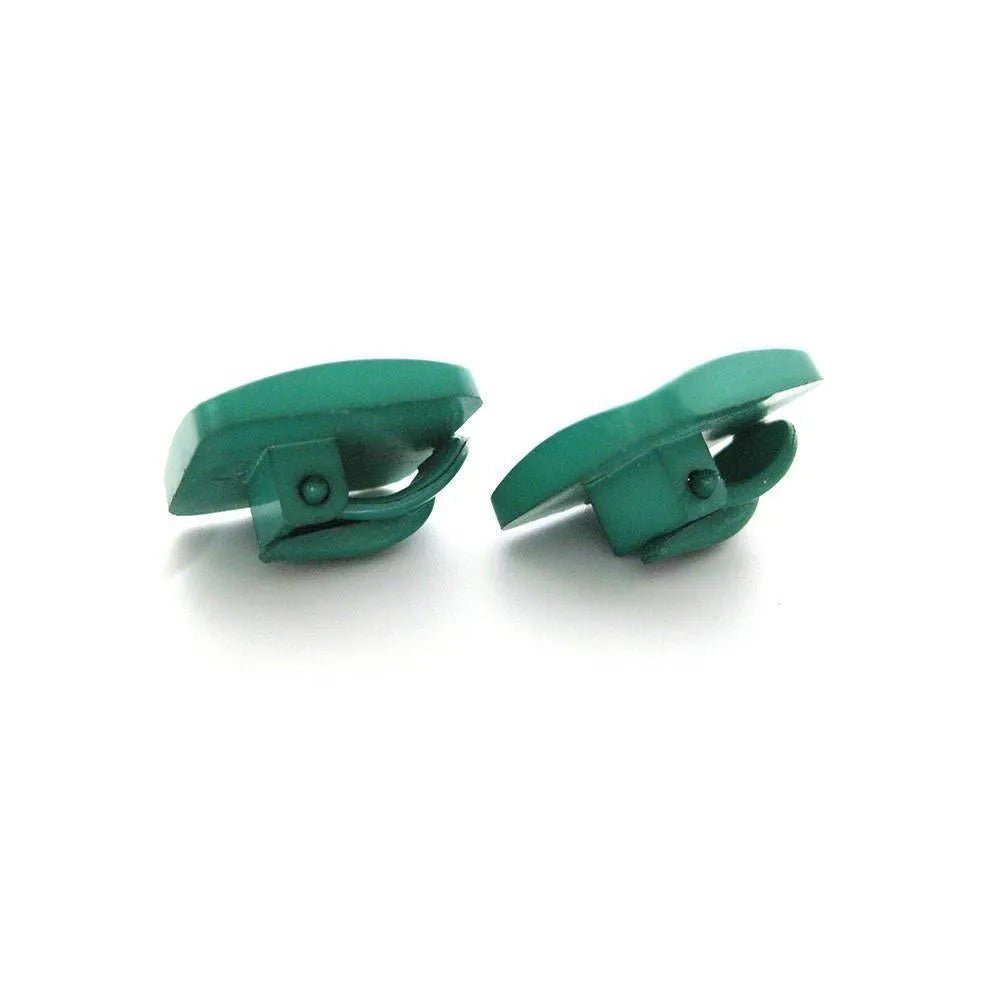 Vintage 1980's Green Square Clip Earrings, view 5