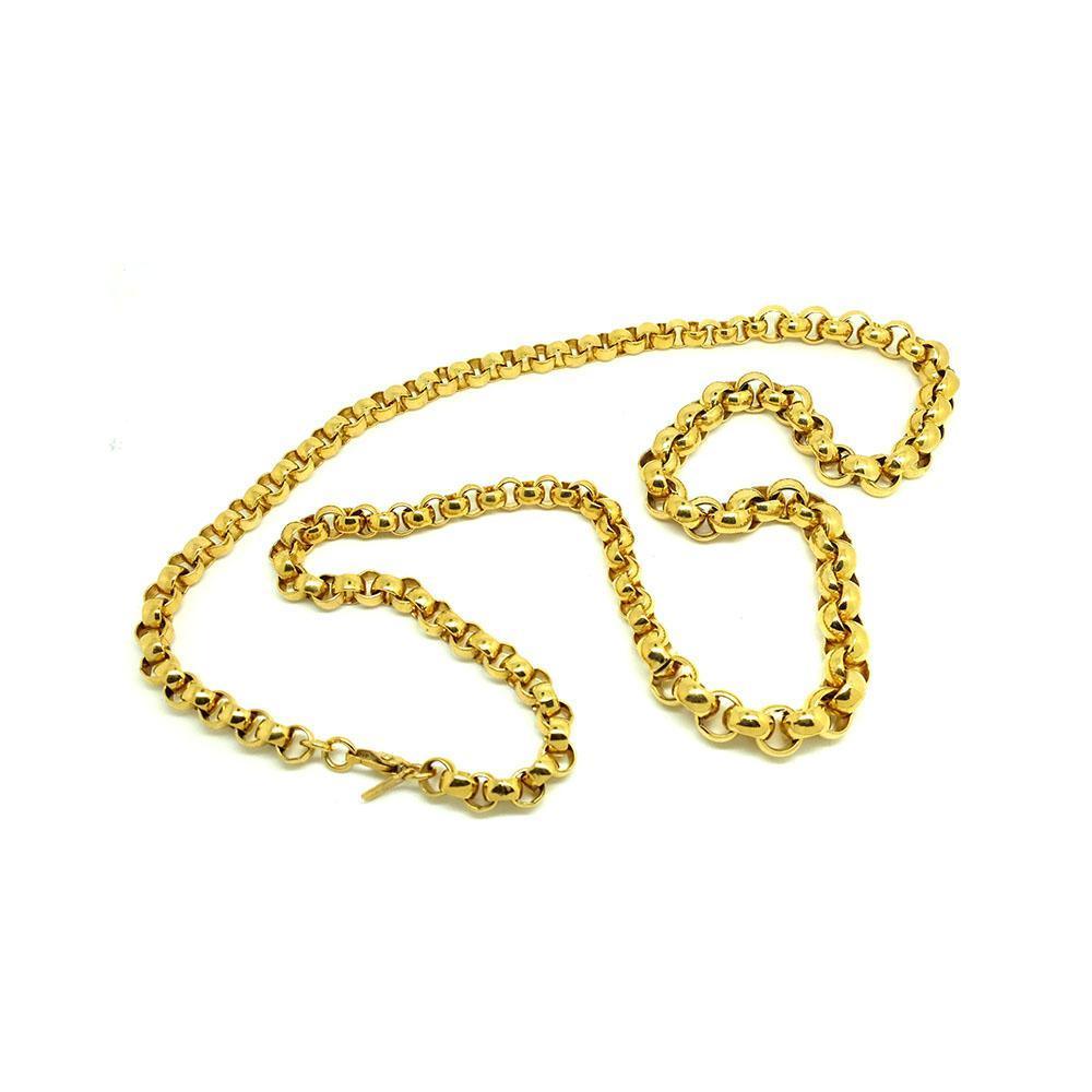 Collar de cadena chapado en oro pesado vintage de los años 80, view 4