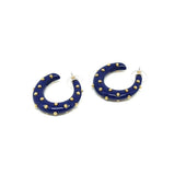 Vintage 1980's Kenneth Jay Lane Blue Hoop Earrings