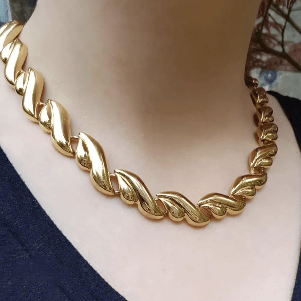 Vintage 1980s Napier Gold Chain Necklace, view 2