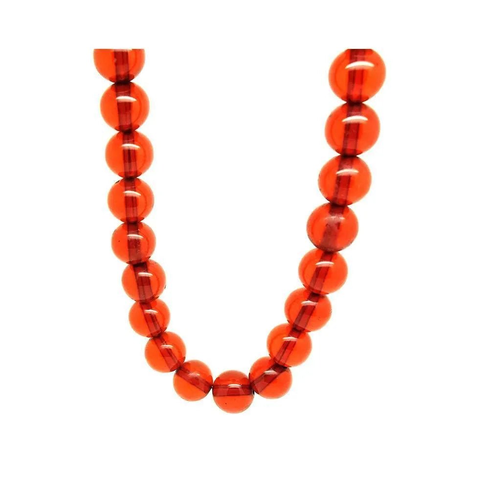 Collar grande con cuentas rojas de plástico vintage de los años 80