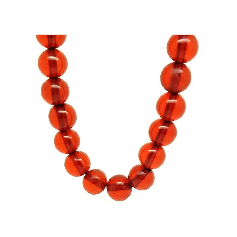 Collar grande con cuentas rojas de plástico vintage de los años 80, view 5