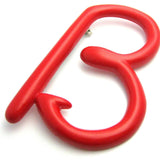 Vintage 1980s Red Plastic 'B' Brooch
