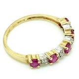 Vintage 1980s Ruby Diamond 9ct Gold Ring
