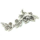 Vintage 1980s Silver Flower Brooch