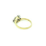 Vintage 1980s Triple Diamond 9ct Gold Gemstone Engagement Ring | N / 7