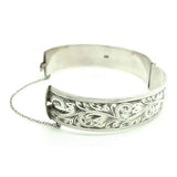 Vintage 1987 Sterling Silver Engraved Bangle Bracelet