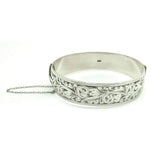 Vintage 1987 Sterling Silver Engraved Bangle Bracelet