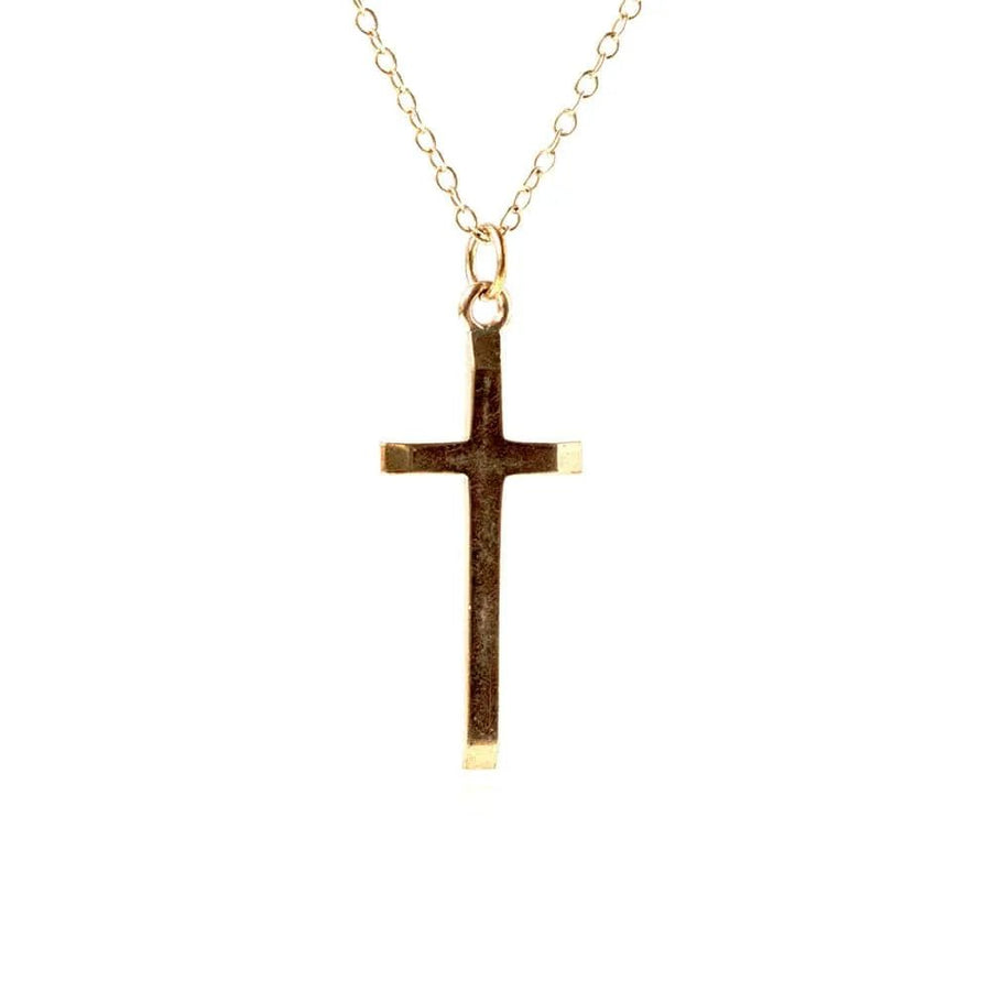 Vintage 1989 9ct Gold Cross Charm Necklace