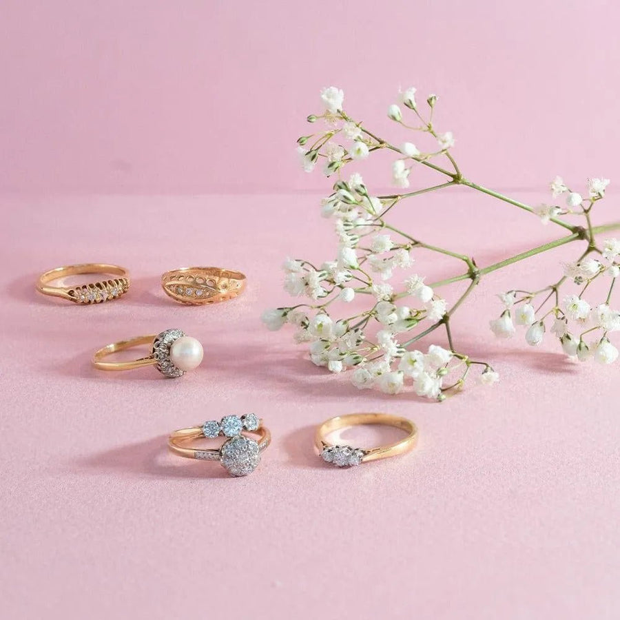 Vintage 1989 Triple Diamond 18ct Gold Ring