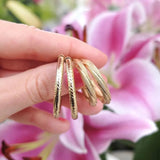 Vintage 1990s 9ct Large Textured Creole Hoop Earrings