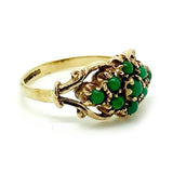 Vintage 1990s Green Turquoise 9ct Gold Ring