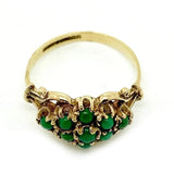 Vintage 1990s Green Turquoise 9ct Gold Ring