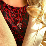 Vintage 1990s Ruby Pearl 9ct Gold Necklace
