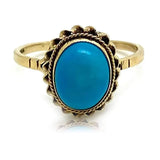 Vintage 1990s Turquoise 9ct Gold Ring