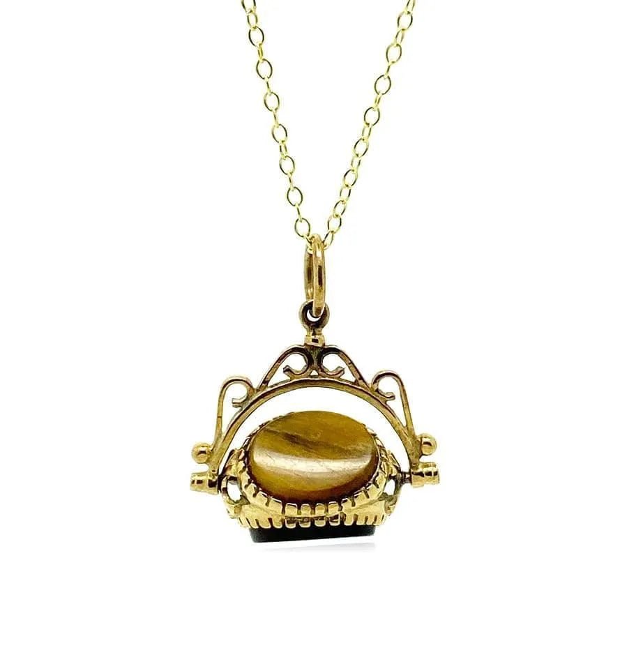 Vintage 1994 Tigers Eye 9ct Gold Necklace