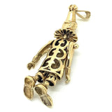 Vintage 1996 9ct Gold Large Articulated Clown Charm Necklace
