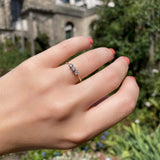Vintage 1998 Triple Diamond 18ct Gold Ring