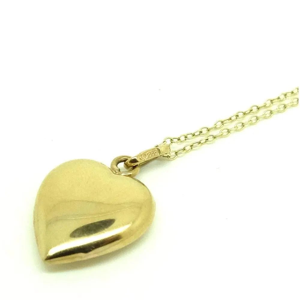 Vintage 8ct Yellow Gold Heart Charm Necklace, view 5