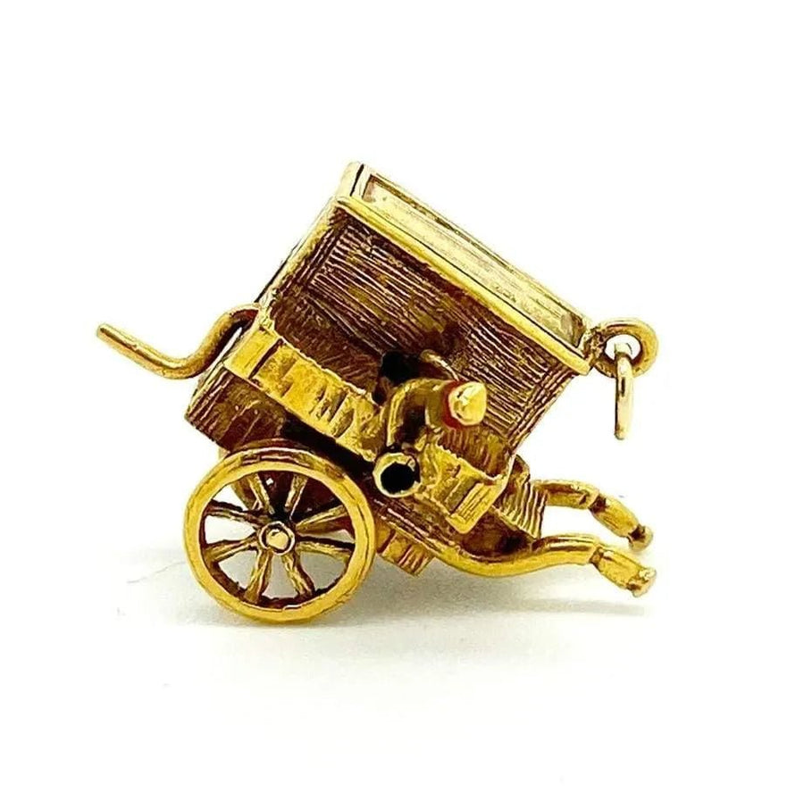 Vintage 9ct Gold 1960s Organ Grinder's Monkey Charm Necklace