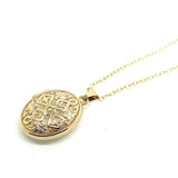 Vintage 9ct Gold Celtic Style Locket Necklace