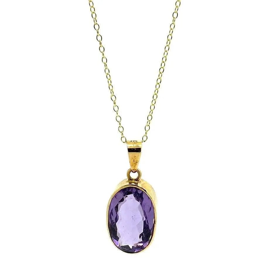 Vintage Amethyst 14ct Gold Necklace, view 4