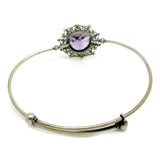 Vintage Amethyst Silver Bangle Bracelet