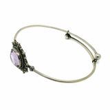 Vintage Amethyst Silver Bangle Bracelet