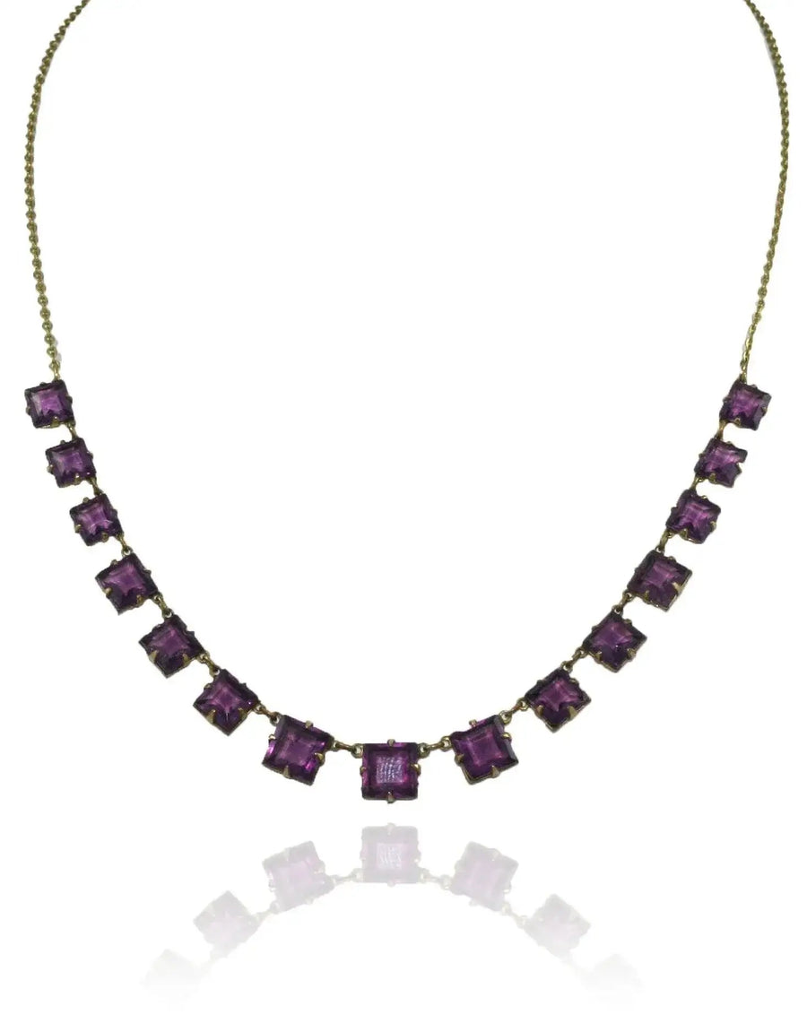 Vintage Art Deco 1920s Purple Glass Necklace