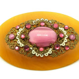 Vintage Art Deco 1930s Amber Bakelite Brooch