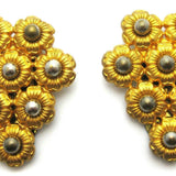 Vintage Art Deco 1930s Czech Flower Dress Clips