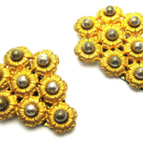 Vintage Art Deco 1930s Czech Flower Dress Clips