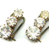 Vintage Art Deco 1930s Diamante Gold Clip Earrings