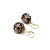 Vintage Art Deco Black Wedding Cake Drop Earrings