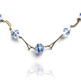 Vintage Art Deco Blue Glass Necklace