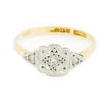 Vintage Art Deco Diamond 1930s Platinum 18ct Gold Ring