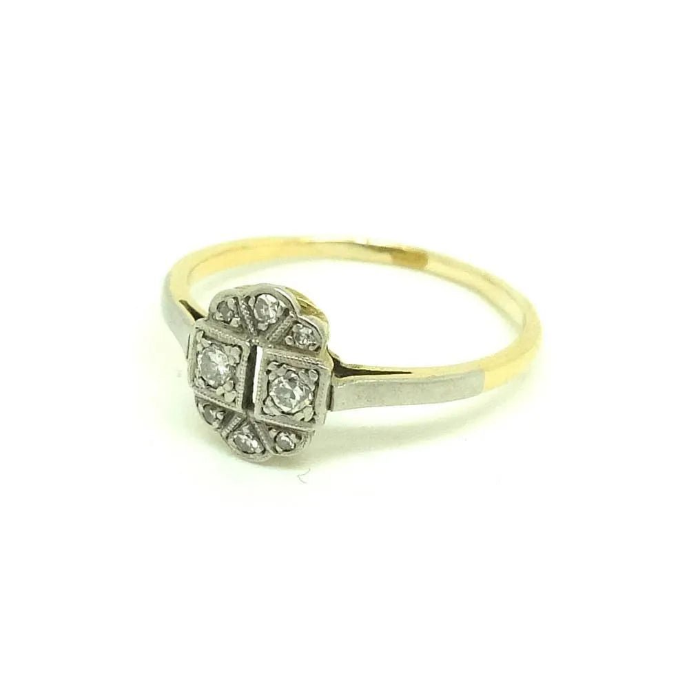 Vintage Art Deco Diamond & Platinum Yellow Gold Ring