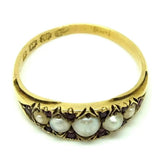 Vintage Art Deco Ruby Pearl 18ct Gold Ring