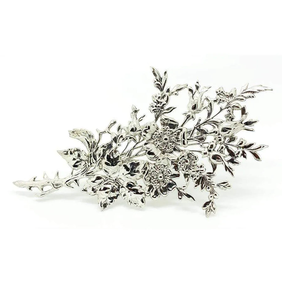 VINTAGE Brooch Vintage Silver Floral Bouquet Brooch