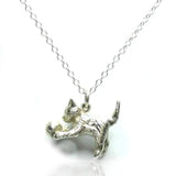 Vintage Cat and Ball Charm Necklace