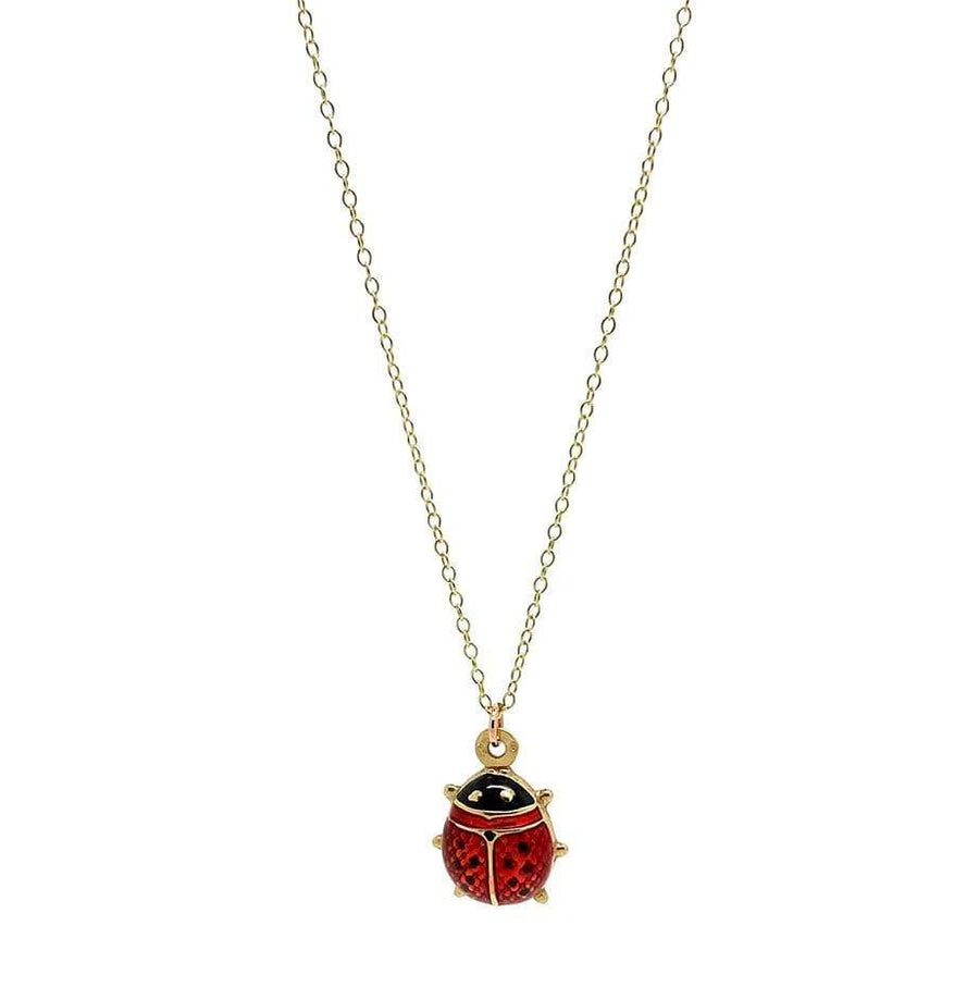 Reserved - Vintage 9ct Yellow Gold Enamel LadyBird Charm
