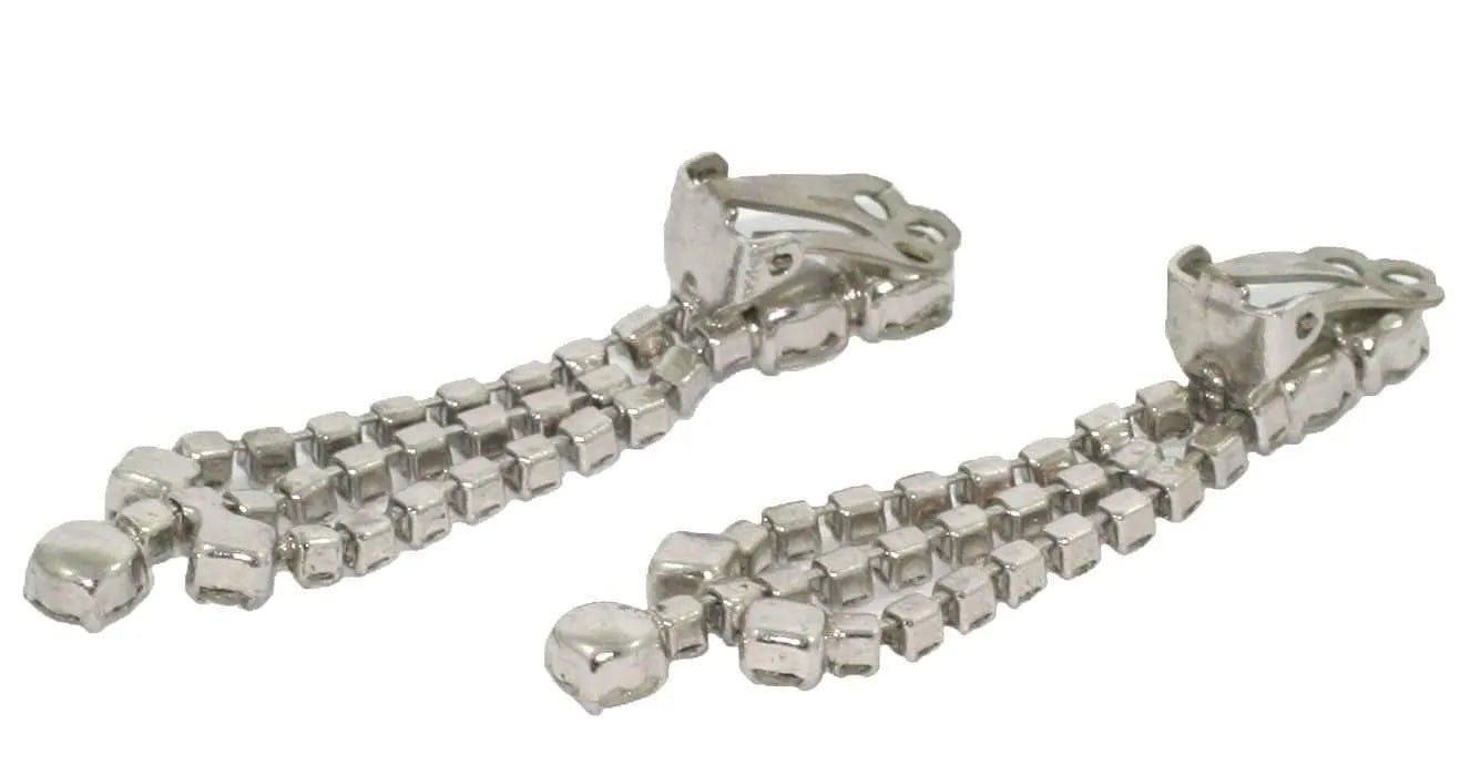Aretes tipo candelabro vintage con diamantes, view 3