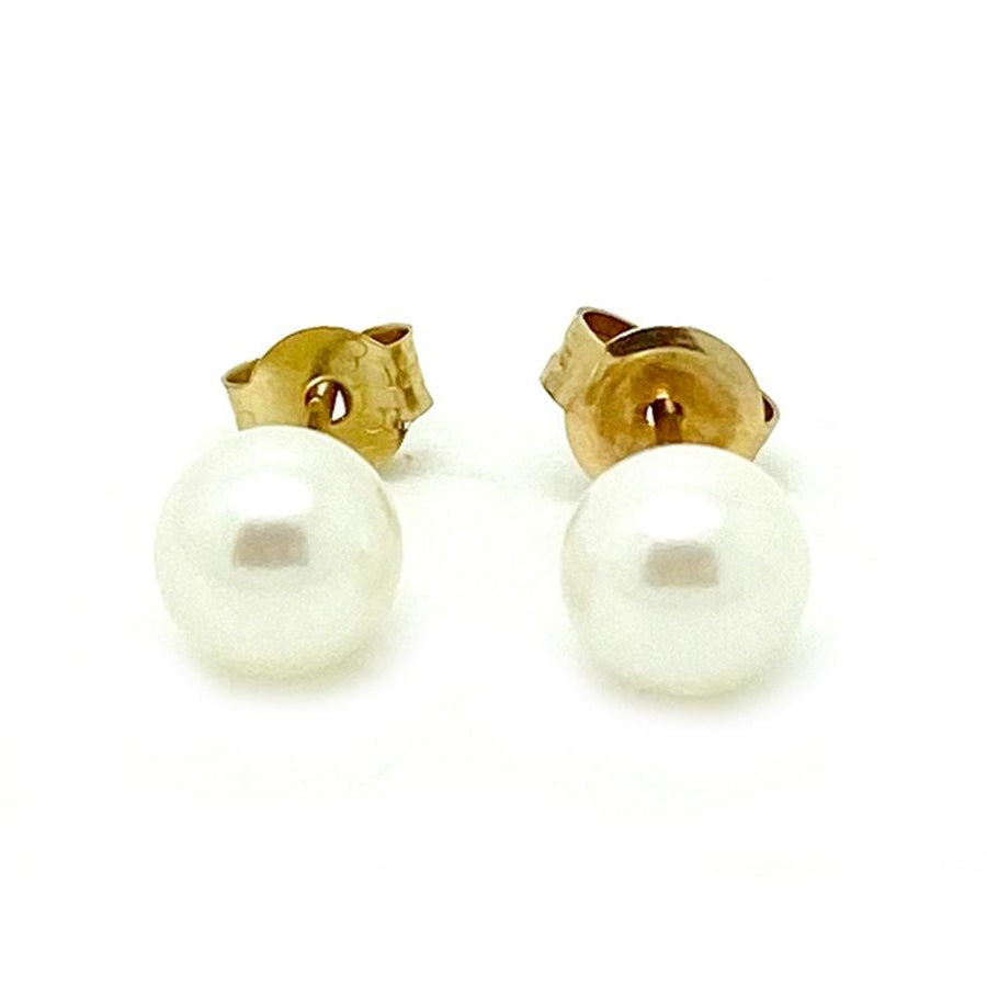 VINTAGE Earrings Vintage 9ct Gold Pearl Stud Earrings