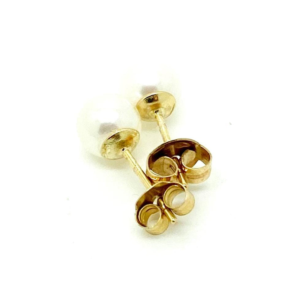 VINTAGE Earrings Vintage 9ct Gold Pearl Stud Earrings