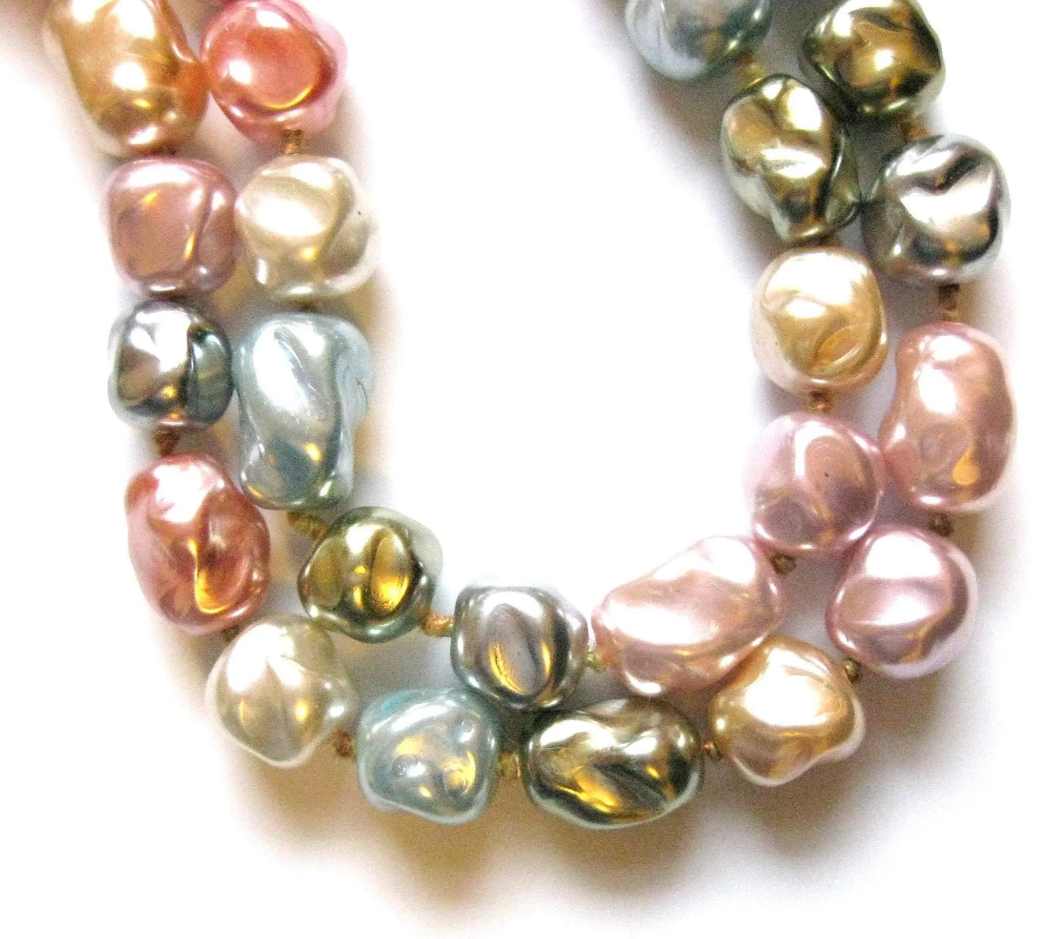 Vintage Faux Pearl Pastel Necklace, view 5